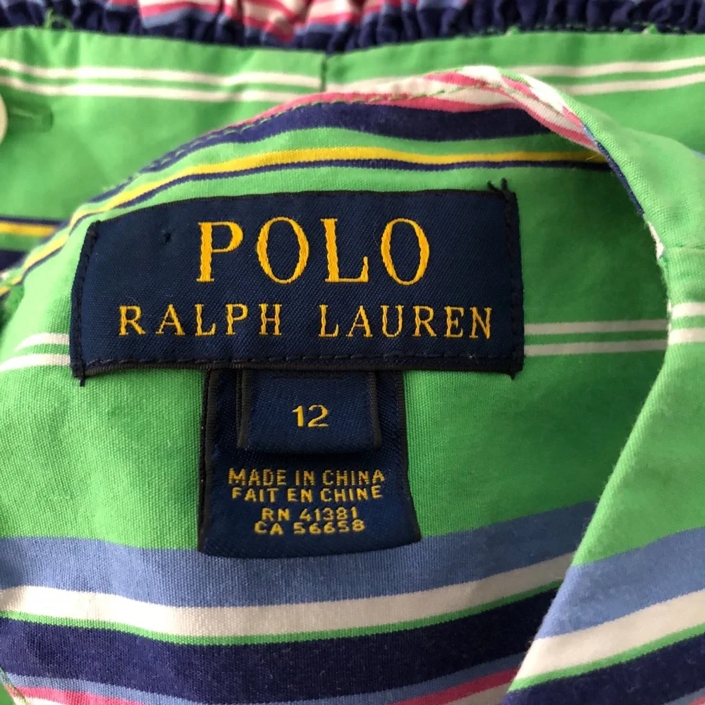 Ralph Lauren Striped Sleeves Girls Dress